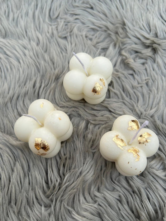 3-Piece Bubble Candle Set with Real Gold Leaf — Luxury Scented Decorative Candles | Home Décor, Gifts & Aesthetic Styling