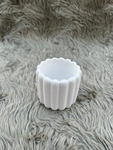 Handmade Jesmonite Fluted Container – Minimalist Decorative Holder for Candles, Brushes, Jewelry & Home Decor