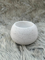 Handmade Jesmonite Speckled Round Pot – Minimalist Decorative Holder for Candles, Plants, Jewelry & Home Decor
