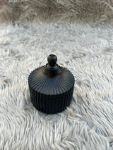 Handmade Jesmonite Black Ribbed Jar with Lid – Luxury Storage Container for Jewelry, Candles, Trinkets & Home Decor