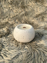 Glowora Handmade Jesmonite Speckled Candle with Wooden Wick – Luxury Mini Scented Candle in Reusable Decor Pot