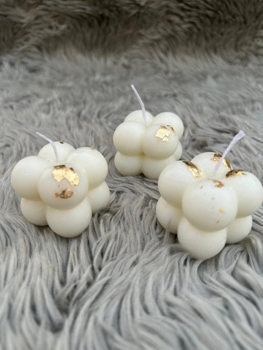 3-Piece Bubble Candle Set with Real Gold Leaf — Luxury Scented Decorative Candles | Home Décor, Gifts & Aesthetic Styling