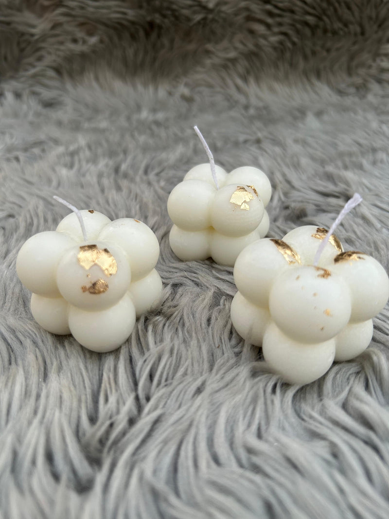 3-Piece Bubble Candle Set with Real Gold Leaf — Luxury Scented Decorative Candles | Home Décor, Gifts & Aesthetic Styling
