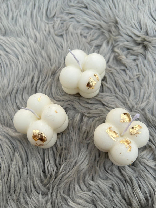 3-Piece Bubble Candle Set with Real Gold Leaf — Luxury Scented Decorative Candles | Home Décor, Gifts & Aesthetic Styling