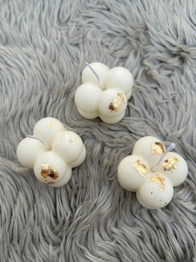 3-Piece Bubble Candle Set with Real Gold Leaf — Luxury Scented Decorative Candles | Home Décor, Gifts & Aesthetic Styling