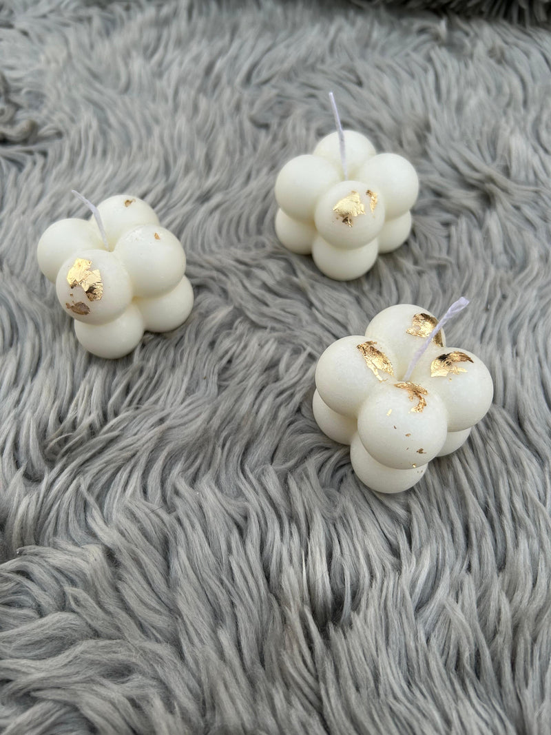 3-Piece Bubble Candle Set with Real Gold Leaf — Luxury Scented Decorative Candles | Home Décor, Gifts & Aesthetic Styling