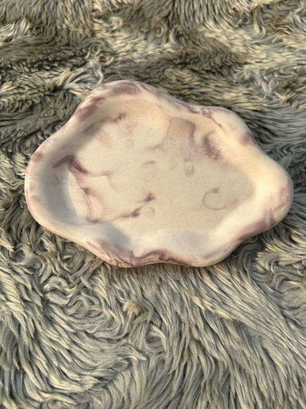 Handmade Jesmonite Marble Trinket Tray – Minimalist Marble Finish Decorative Tray for Jewelry, Candles & Home Décor