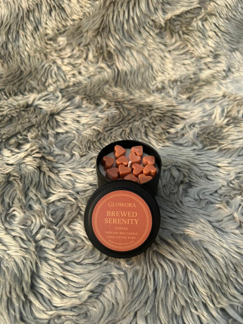 GlowOra Aroma Hearts Scented Jar Candle – Handcrafted Soy Wax Heart Melts | Luxury Matte Black Candle for Home Décor & Gifting