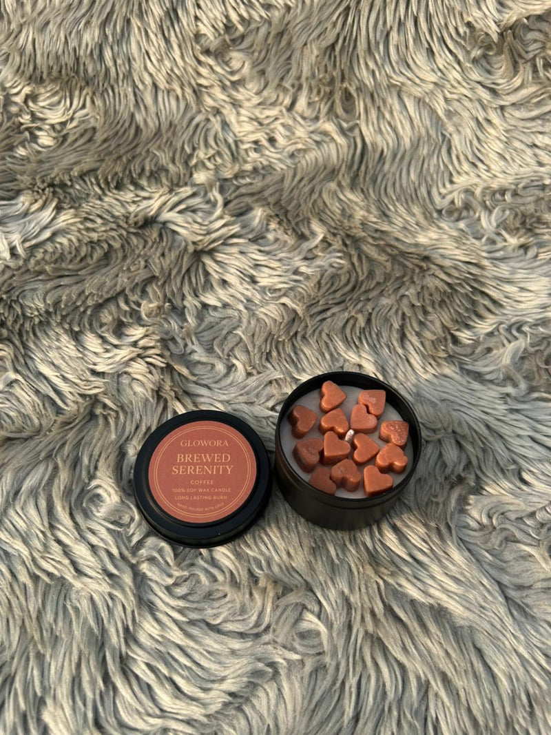 GlowOra Aroma Hearts Scented Jar Candle – Handcrafted Soy Wax Heart Melts | Luxury Matte Black Candle for Home Décor & Gifting