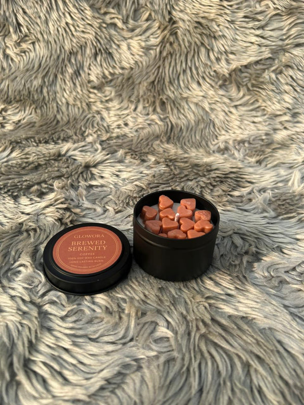 GlowOra Aroma Hearts Scented Jar Candle – Handcrafted Soy Wax Heart Melts | Luxury Matte Black Candle for Home Décor & Gifting