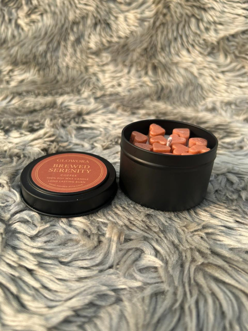 GlowOra Aroma Hearts Scented Jar Candle – Handcrafted Soy Wax Heart Melts | Luxury Matte Black Candle for Home Décor & Gifting