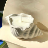 Glowora Ocean Shell Jesmonite Candle – Handcrafted Small Sea Shell Scented Candle in Artistic Jesmonite Shell | Aesthetic Home Decor & Gift