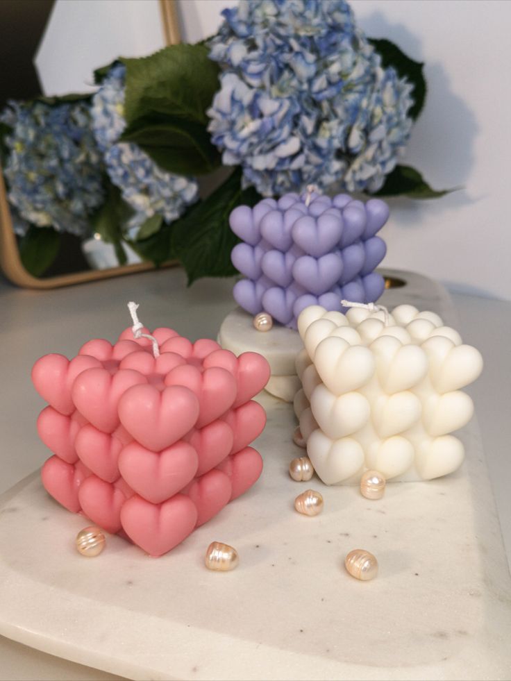 Glowora Heart Bubble Mold Candle – Handcrafted Aesthetic Heart Bubble Scented Candle for Home Decor, Gifting & Romantic Setups
