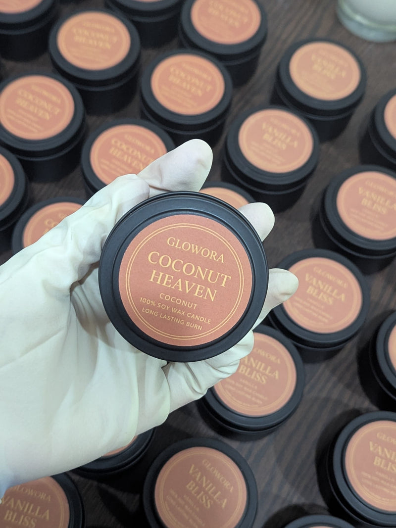 GlowOra Aroma Hearts Scented Jar Candle – Handcrafted Soy Wax Heart Melts | Luxury Matte Black Candle for Home Décor & Gifting